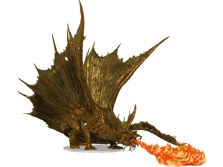 Role Playing Games Wizards of the Coast - Dungeons and Dragons - Icons of the Realms - Adult Gold Dragon - Cardboard Memories Inc.