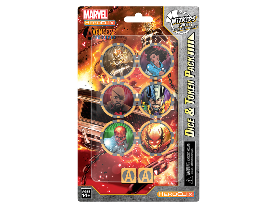 Collectible Miniature Games Wizkids - Marvel - HeroClix - Avengers Forever - Ghost Rider - Dice and Token Pack - Cardboard Memories Inc.