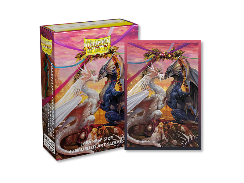 Supplies Arcane Tinmen - Dragon Shield Duel Sleeves - Valentines Dragon 2023 Matte Japanese Size - 60 Count - Cardboard Memories Inc.