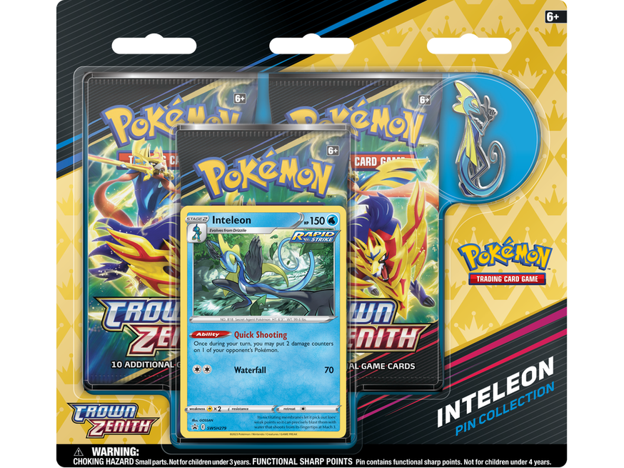 Trading Card Games Pokemon - Crown Zenith - Pin Collection - Inteleon - Cardboard Memories Inc.