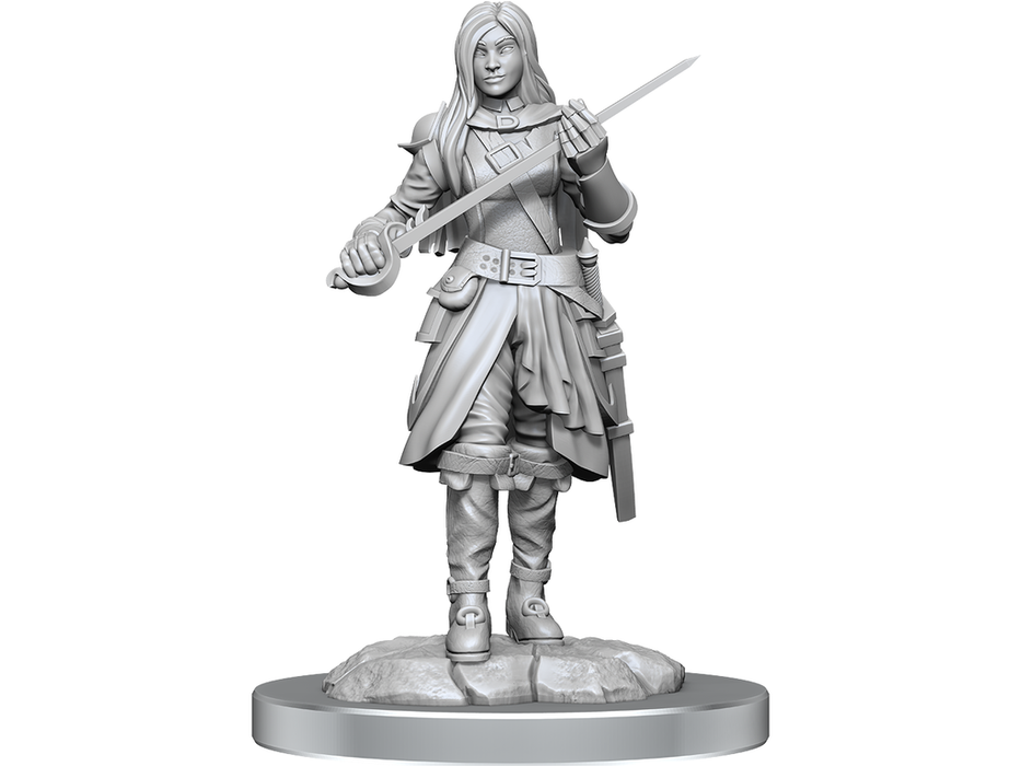Role Playing Games Wizkids - Dungeons and Dragons - Unpainted Miniature - Nolzurs Marvellous Miniatures - Half-Elf Rogue Female - 90485 - Cardboard Memories Inc.