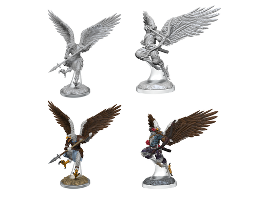 Role Playing Games Wizkids - Dungeons and Dragons - Unpainted Miniature - Nolzurs Marvellous Miniatures - Aarakocra Fighters - 90486 - Cardboard Memories Inc.