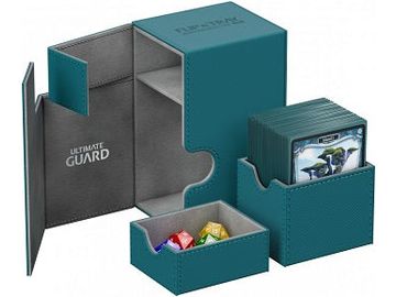 Supplies Ultimate Guard - Flip N Tray Case - Petrol Xenoskin - 80 - Cardboard Memories Inc.