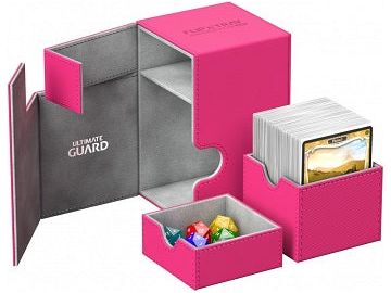 Supplies Ultimate Guard - Flip N Tray Case - Pink Xenoskin - 100+ - Cardboard Memories Inc.