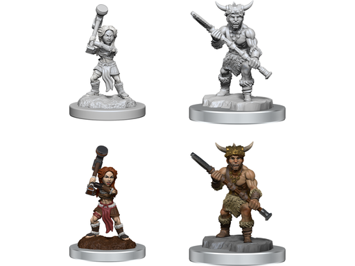 Role Playing Games Wizkids - Dungeons and Dragons - Unpainted Miniature - Nolzurs Marvellous Miniatures - Halfling Barbarians - 90412 - Cardboard Memories Inc.