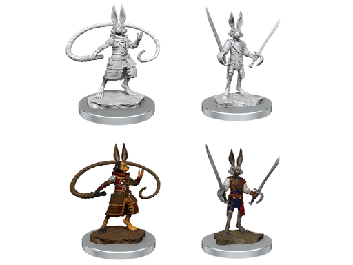 Role Playing Games Wizkids - Dungeons and Dragons - Unpainted Miniature - Nolzurs Marvellous Miniatures - Harengon Rogues - 90487 - Cardboard Memories Inc.