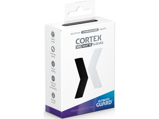 Supplies Ultimate Guard - Cortex Sleeves - Standard - Matte - Black - 100 Count - Cardboard Memories Inc.
