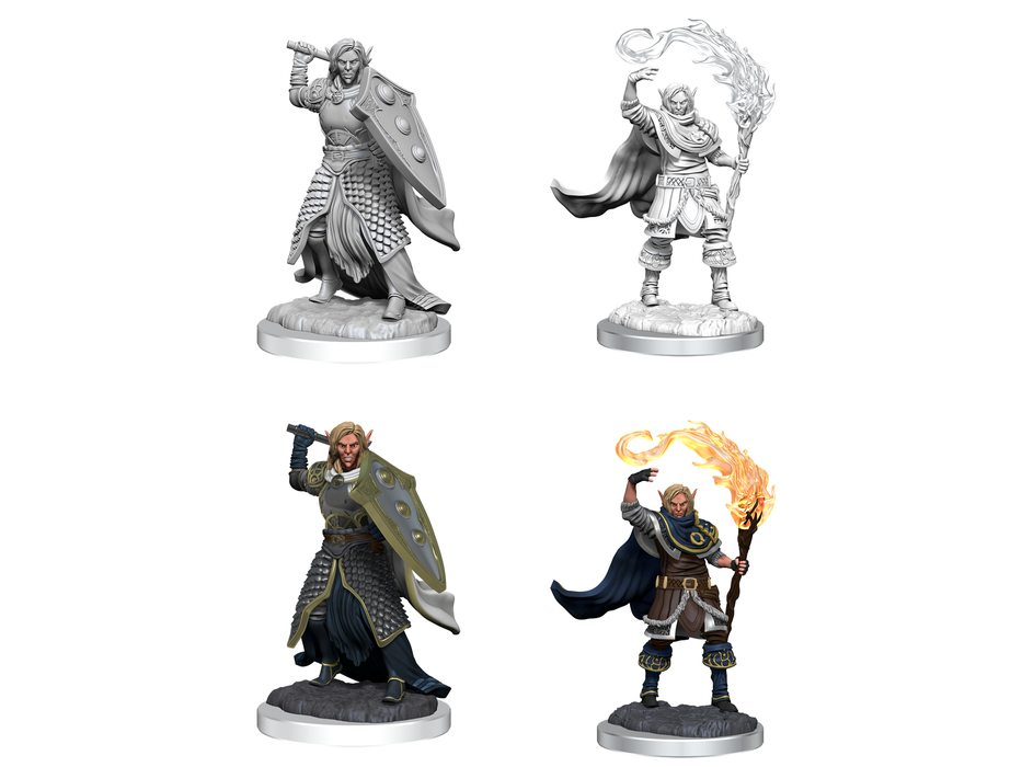 Role Playing Games Wizkids - Dungeons and Dragons - Unpainted Miniature - Nolzurs Marvellous Miniatures - Elf Cleric Male - 90404 - Cardboard Memories Inc.