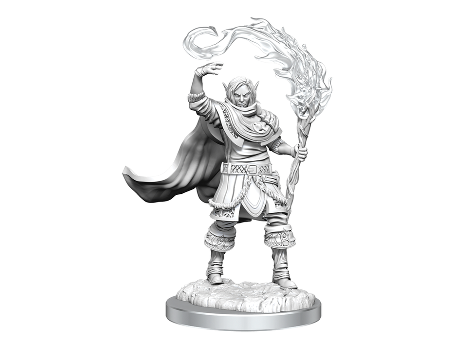 Role Playing Games Wizkids - Dungeons and Dragons - Unpainted Miniature - Nolzurs Marvellous Miniatures - Elf Cleric Male - 90404 - Cardboard Memories Inc.