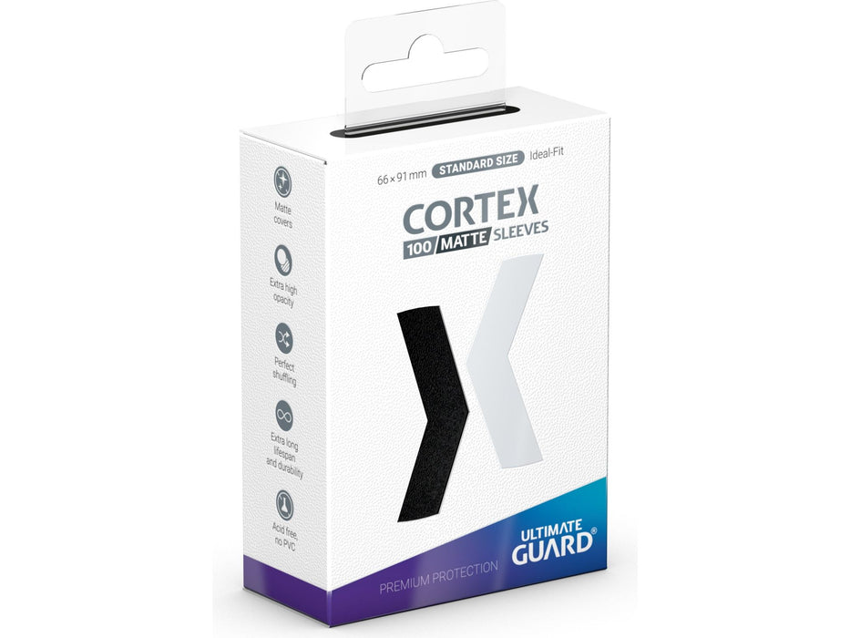 Supplies Ultimate Guard - Cortex Sleeves - Standard - Matte - Black - 100 Count - Cardboard Memories Inc.