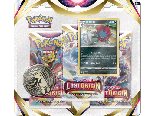 Trading Card Games Pokemon - Sword and Shield - Lost Origin - 3-Pack Blister - Weavile - Cardboard Memories Inc.