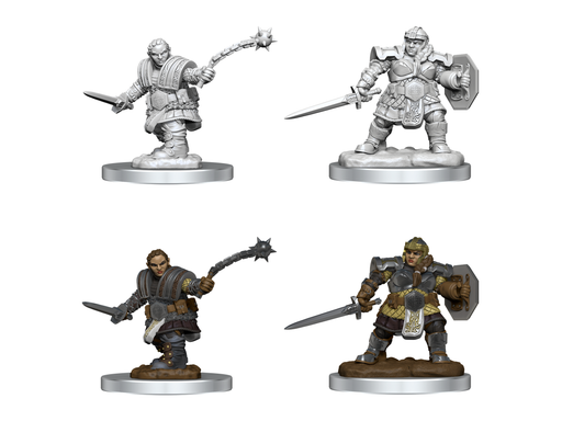 Role Playing Games Wizkids - Dungeons and Dragons - Unpainted Miniature - Nolzurs Marvellous Miniatures - Dwarf Fight Female - 90406 - Cardboard Memories Inc.