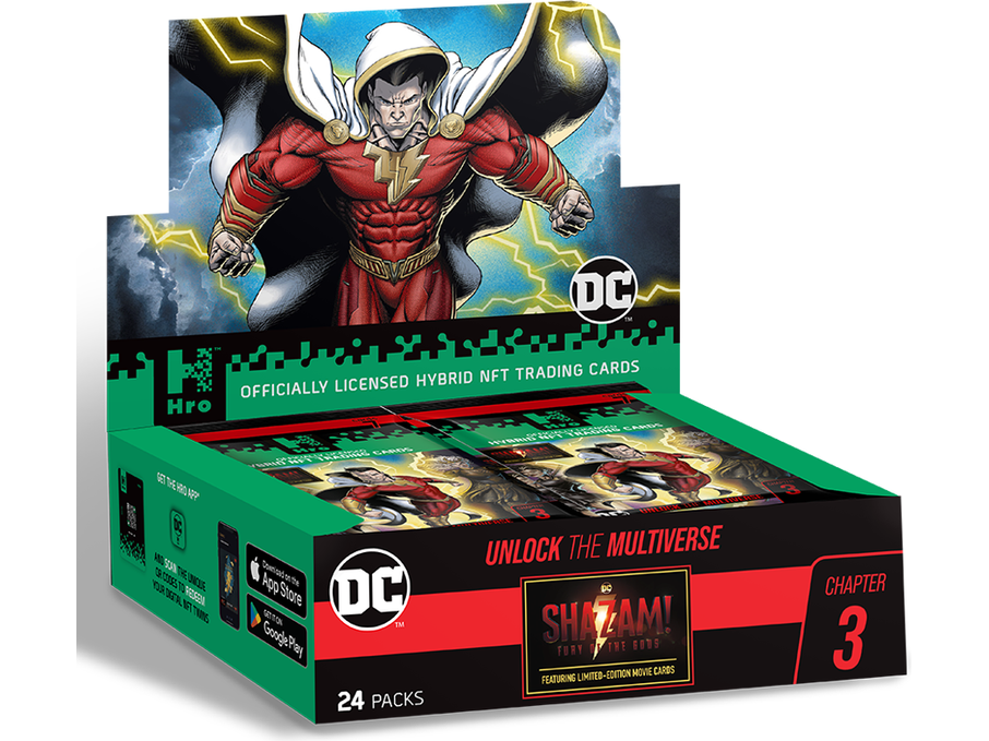 Deck Building Game Upper Deck - DC - Hro - Unlock the Multiverse - Shazam - NFT Booster Box - Cardboard Memories Inc.