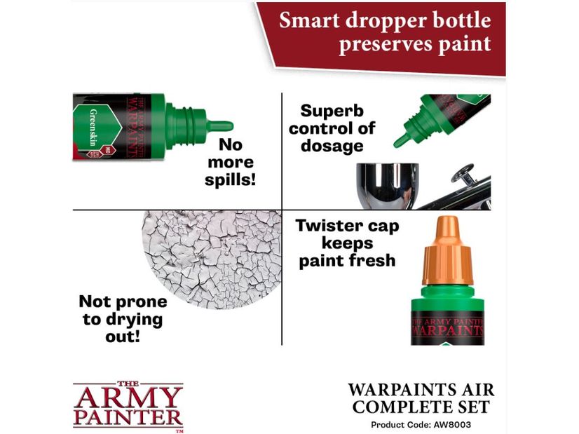 Paints and Paint Accessories Army Painter - Warpaints - Air Complete Set - Cardboard Memories Inc.