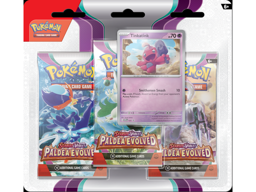 Trading Card Games Pokemon - Scarlet and Violet - Paldea Evolved - 3 Pack Blister - Tinkatink - Cardboard Memories Inc.