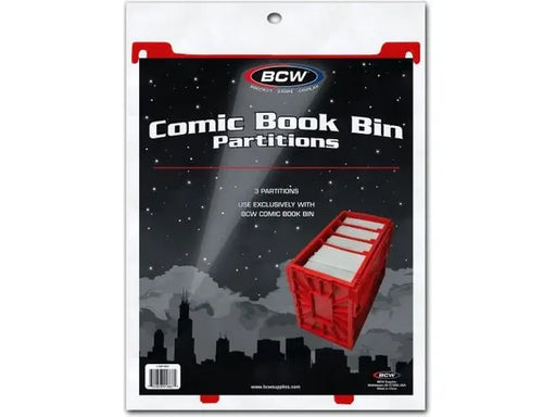 Comic Supplies BCW - Comic Book Bin Partitions - 3 Pack - Red - Cardboard Memories Inc.
