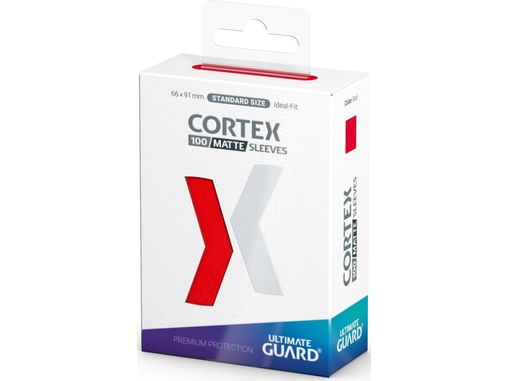 Supplies Ultimate Guard - Cortex Sleeves - Standard - Matte - Red - 100 Count - Cardboard Memories Inc.