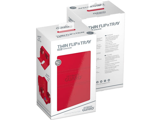 Supplies Ultimate Guard - Twin Flip N Tray Deck Case - Monocolor Red Xenoskin - 200 - Cardboard Memories Inc.