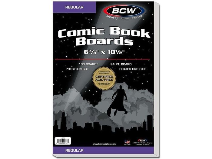 Comic Supplies BCW - Regular Comic Boards - Package of 100 - Cardboard Memories Inc.