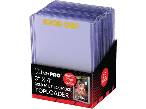 Supplies Ultra Pro - Top Loaders - 3x4 Super Thick Gold Foil Rookie 75pt Pack - Cardboard Memories Inc.