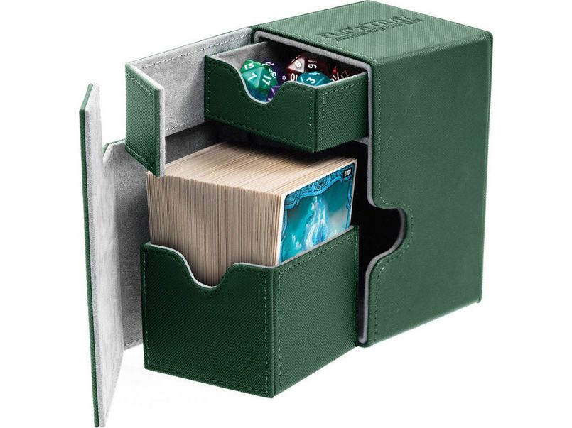 Supplies Ultimate Guard - Flip N Tray Case - Green Xenoskin - 100+ - Cardboard Memories Inc.