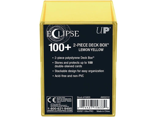 Supplies Ultra Pro - Eclipse - 2 Piece Box - 100 Count - Lemon Yellow - Cardboard Memories Inc.