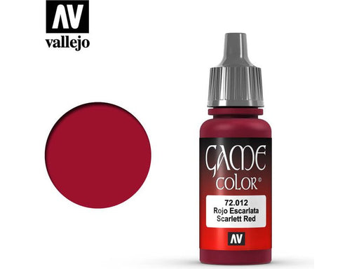 Paints and Paint Accessories Acrylicos Vallejo - Scarlet Red - 72 012 - Cardboard Memories Inc.