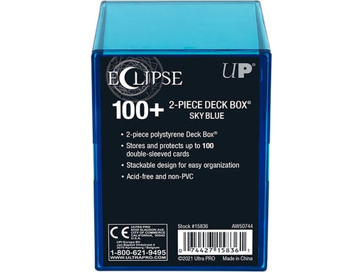 Supplies Ultra Pro - Eclipse - 2 Piece Box - 100 Count - Sky Blue - Cardboard Memories Inc.