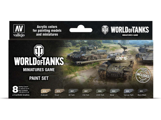 Paints and Paint Accessories Acrylicos Vallejo - World of Tanks - Paint Set - Cardboard Memories Inc.