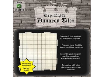 Role Playing Games Role 4 Initiative - Dry-Erase Dungeon Tiles - 9 10-Inch Tiles - Cardboard Memories Inc.