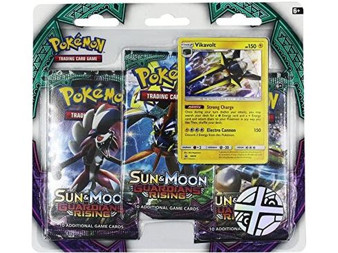 Trading Card Games Pokemon - Sun and Moon - Guardians Rising - 3 Pack Blister - Vikavolt - Cardboard Memories Inc.