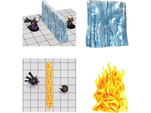 Collectible Miniature Games Wizkids - Dungeons and Dragons Spell Effects: Wall of Fire and Wall of Ice - Cardboard Memories Inc.