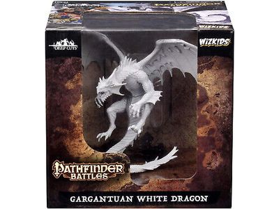 Role Playing Games Paizo - Pathfinder Battles - Dungeons Deep - Gargantuan White Dragon - Cardboard Memories Inc.